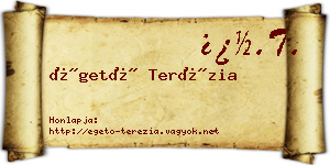 Égető Terézia névjegykártya